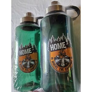 Ozark Trail 32 oz Water Bottle Set Camping Hiking "Home Is Where The Campfire...